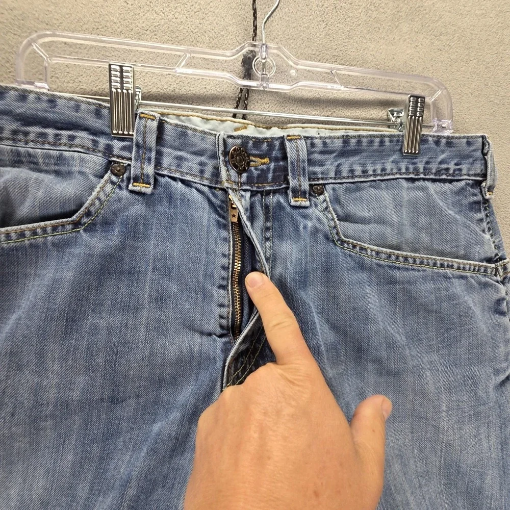 VTG Levis Engineered Shorts Mens 34 Blue Star Buckle Back Jorts Jeans 12
